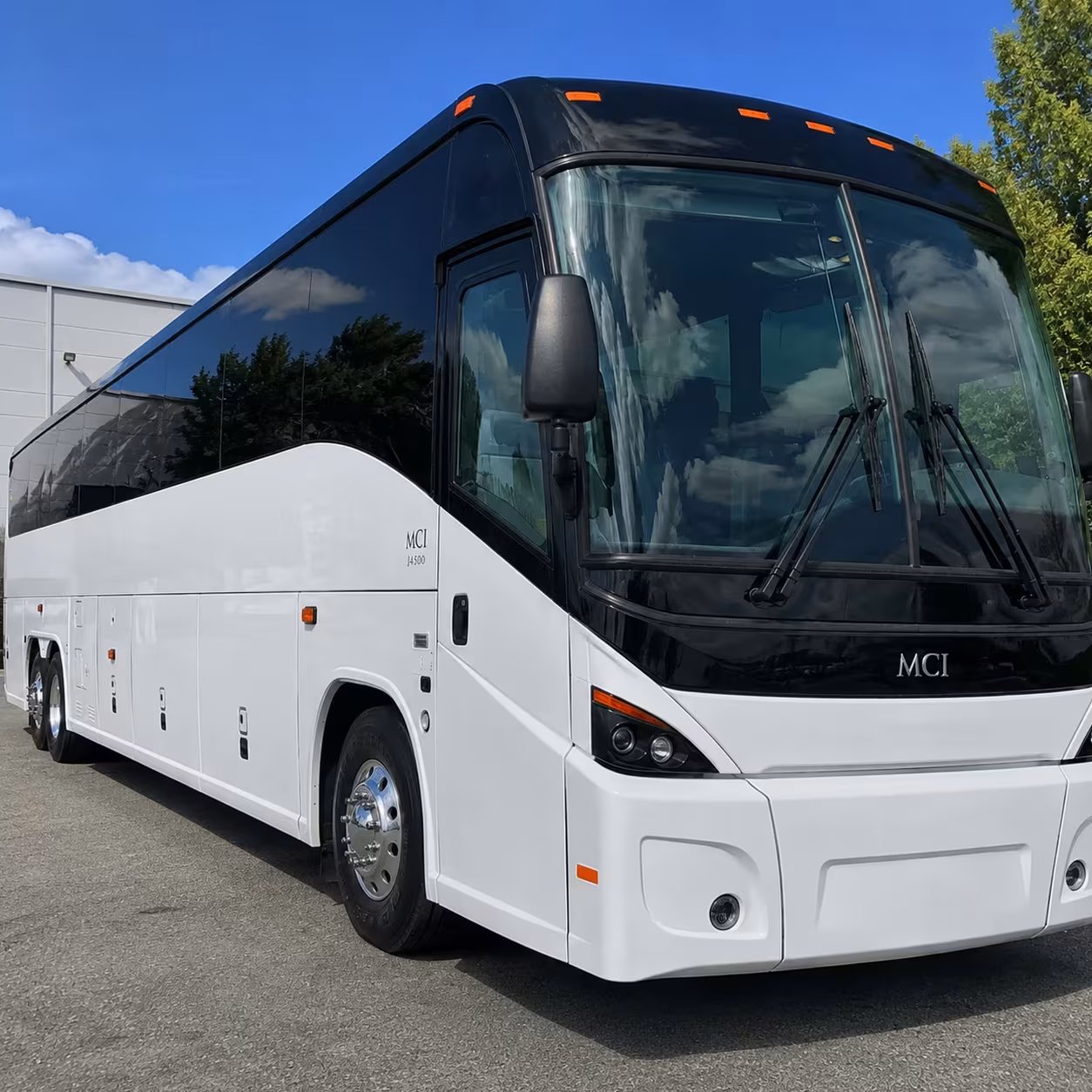 raleigh charter bus rental exterior