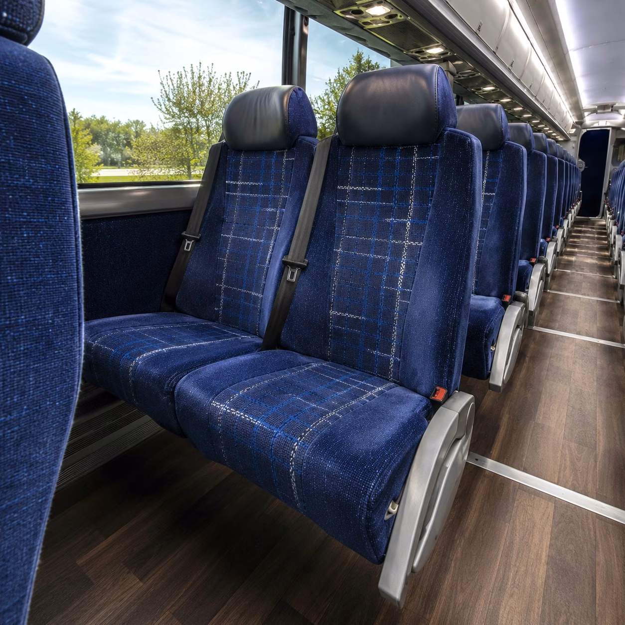 raleigh charter bus rental inside